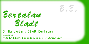 bertalan bladt business card